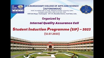 STUDENT INDUCTION PROGRAMME | SIP | 2023 | KSRCAS MEDIA STUDIOS