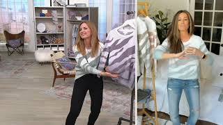Barefoot Dreams CozyChic Ultra Lite Ocean Reef Pullover on QVC