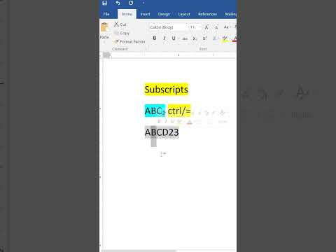 How to insert Subscripts in microsoft word using shortcut keys - YouTube