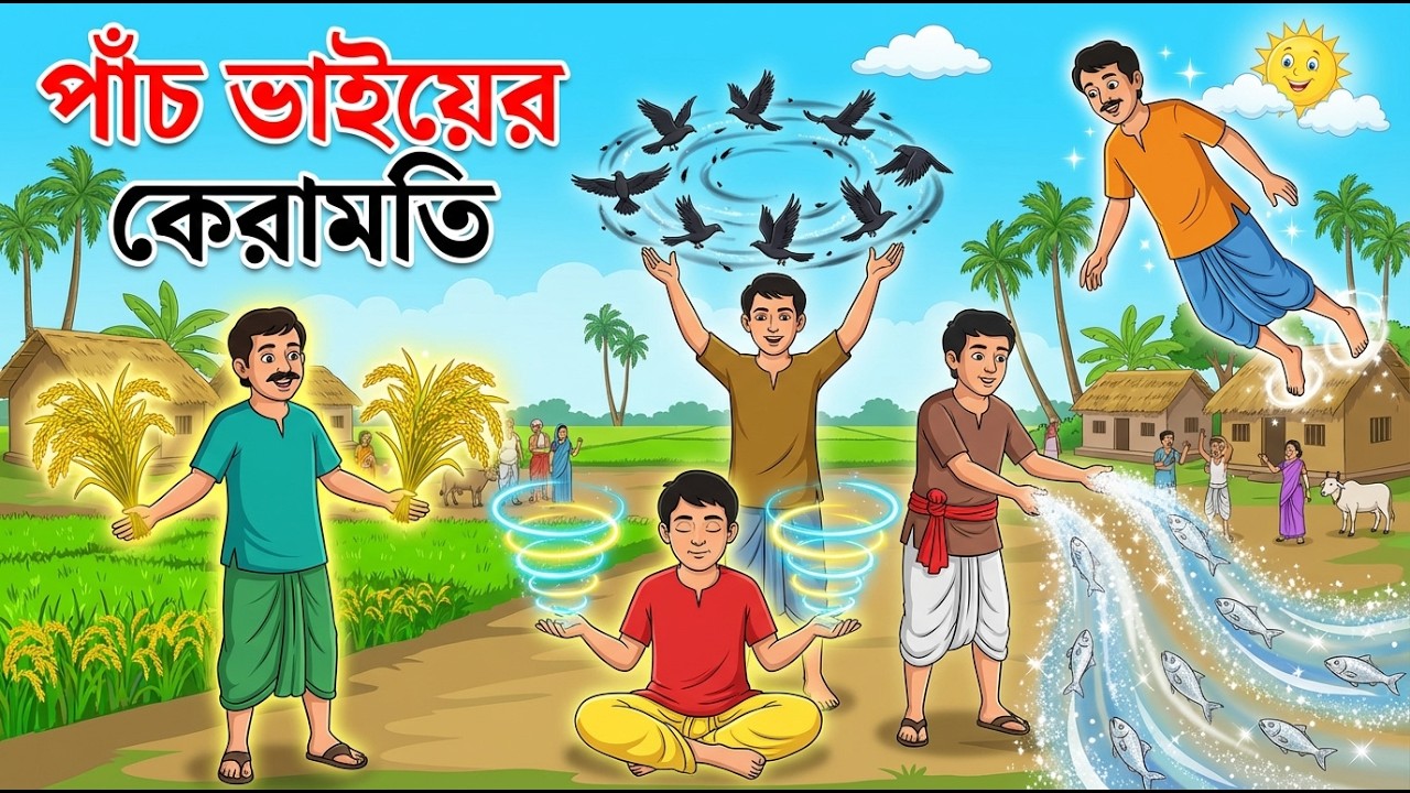 পাঁচ ভায়ের কেরামতি 🧙‍♂️ | Bengali Moral Story Cartoon | Bangla Golpo | Thakumar Jhuli