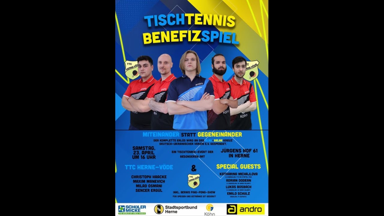 Benefizspiel in Herne 💛🏓💙| TTC Herne Voede : Special Guests | für den guten Zweck 🙏 @PingPongLover