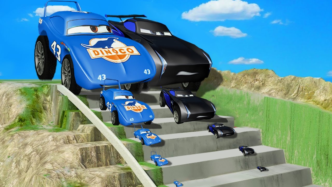 Big & Small Monter Truck Jackson Storm vs Big & Small Monster Truck Lightning Mcqueen | BeamNG.Drive