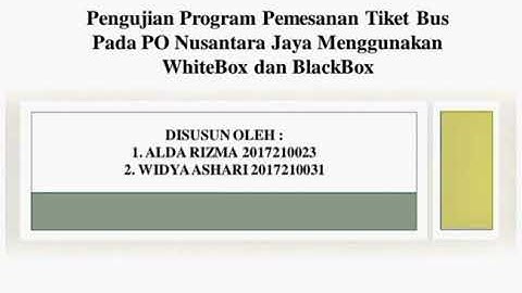 Pengujian program pemesanan tiket bus menggunakan aplikasi delphi 7