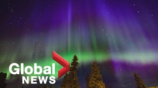 Northern Lights create spectacular show in Alberta sky