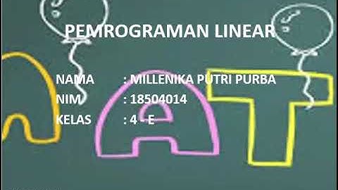 Metode Simpleks dan Analisis Sensitivitas - Pemrograman Linear