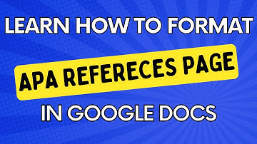 How to format APA References Page in Google Docs
