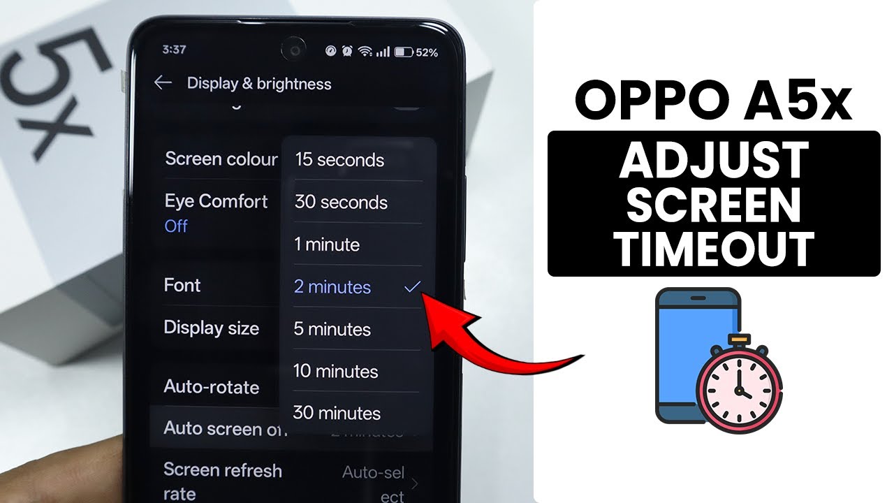 How to Adjust Screen Timeout in Oppo A5x - Increase Screen Time - YouTube