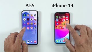 Samsung A55 vs iPhone 14  SPEED TEST