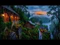 Heavy Rain Sounds &amp; Gentle Thunder Near a Hidden Forest Cabin 🌧️ Relaxing Sleep (No Ads)