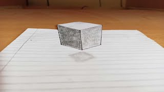Floating Cube | 3D Trick Art on Paper #tiktok #9