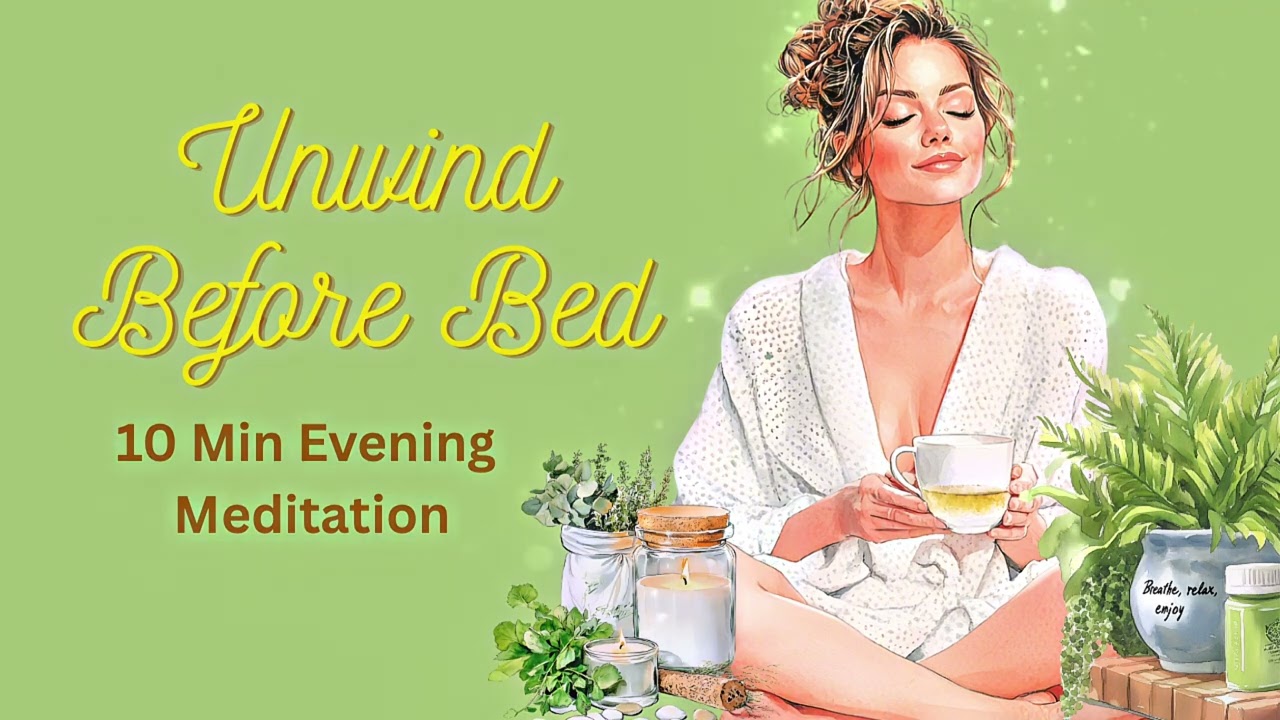 Evening Meditation to Unwind Before Bed 🔥 10 Minute Soft Guided Practice with Fireplace Sounds