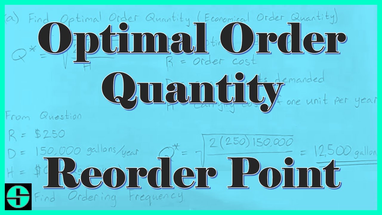 quantity คือ  2022  Optimal Order Quantity Reorder Point Example