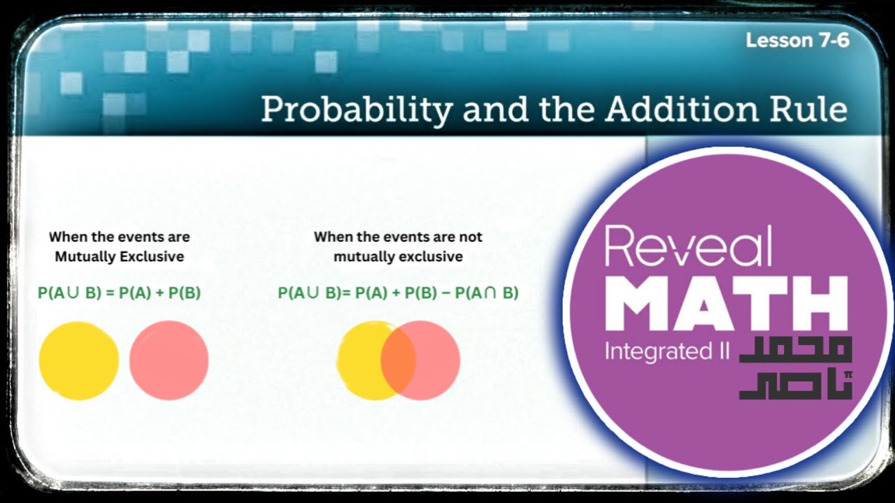 Reveal math integrated 2 - L 7- 6 Probability and the Addition Rule