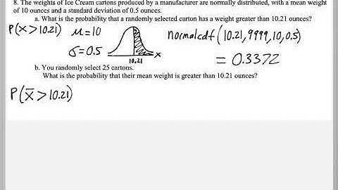 Math 209 : 7.3 #8 (Statistics Tutorial : Using The Central Limit Theorem To Find Probabilities)
