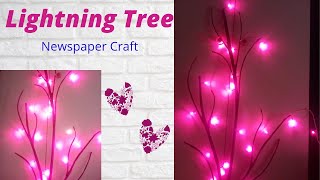 Lighting Tree// Newspaper Craft Wall Decoration