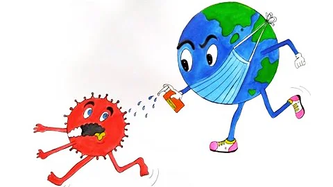 Drawing of Coronavirus | Save Earth from Corona Virus | Awareness Safety Poster
