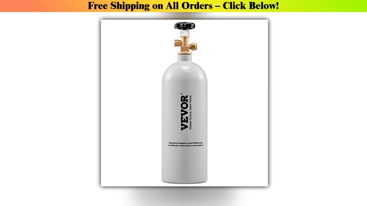SucceBuy 5 Lbs CO2 Tank Aluminum Gas Cylinder Brand New CO2 Cylinder with Gray Spray Coating CO2