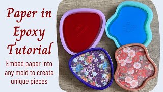 Origami Paper in Resin Tutorial - Abstract Trinket Trays with Japanese Designs