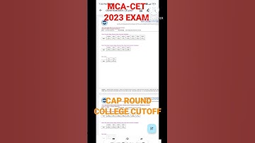 MCA-CET CAP ROUND STARTING DATE 2023 EXAM 💙 CAP ROUND COLLEGE CUTOFF #mcacet2023