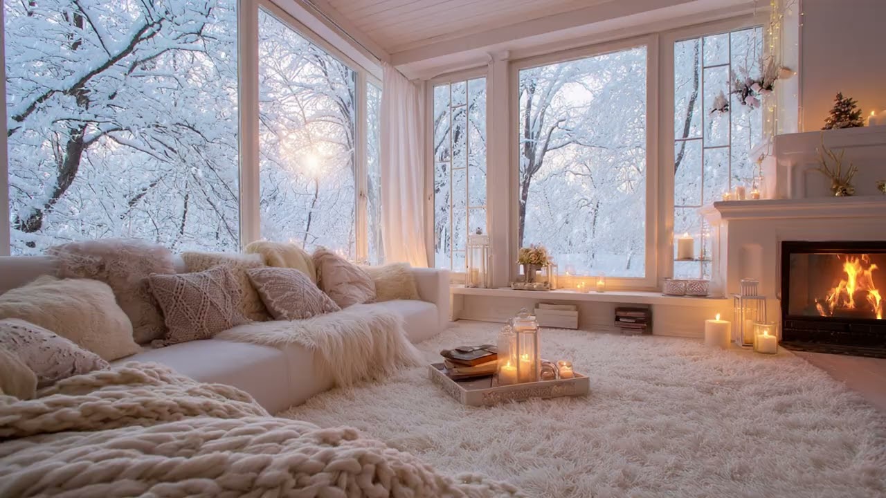 Soft Daylight Over Snowbound Glass | A Gentle Interior Pause Made for Long, Unhurried Rest
