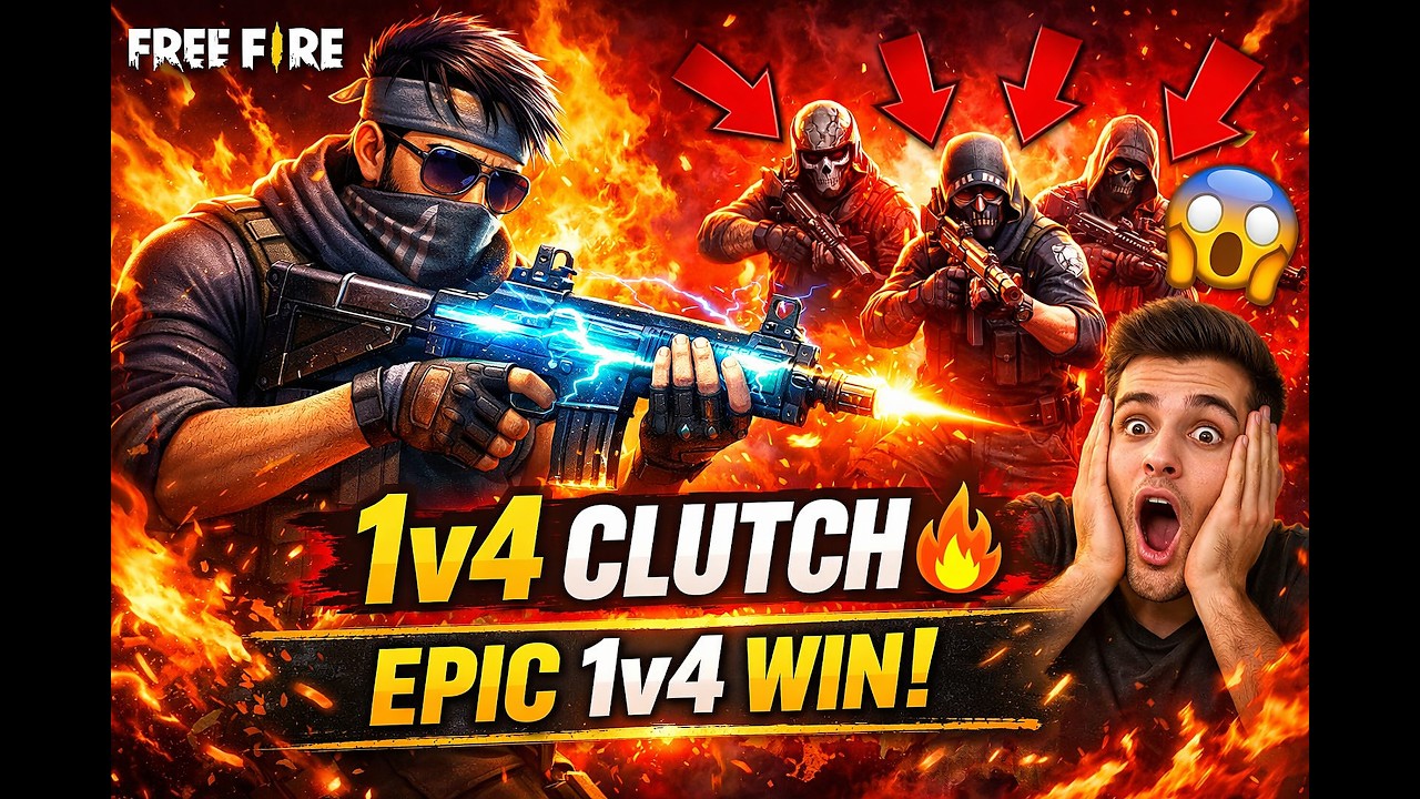 🔥 EPIC 1v4 CLUTCH in Free Fire! 🔥 - YouTube