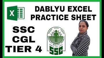 Dablyu Excel Practice Sheet Module 2 For SSC CGL Tier - 4   Helpful For Learning Excel From Basic