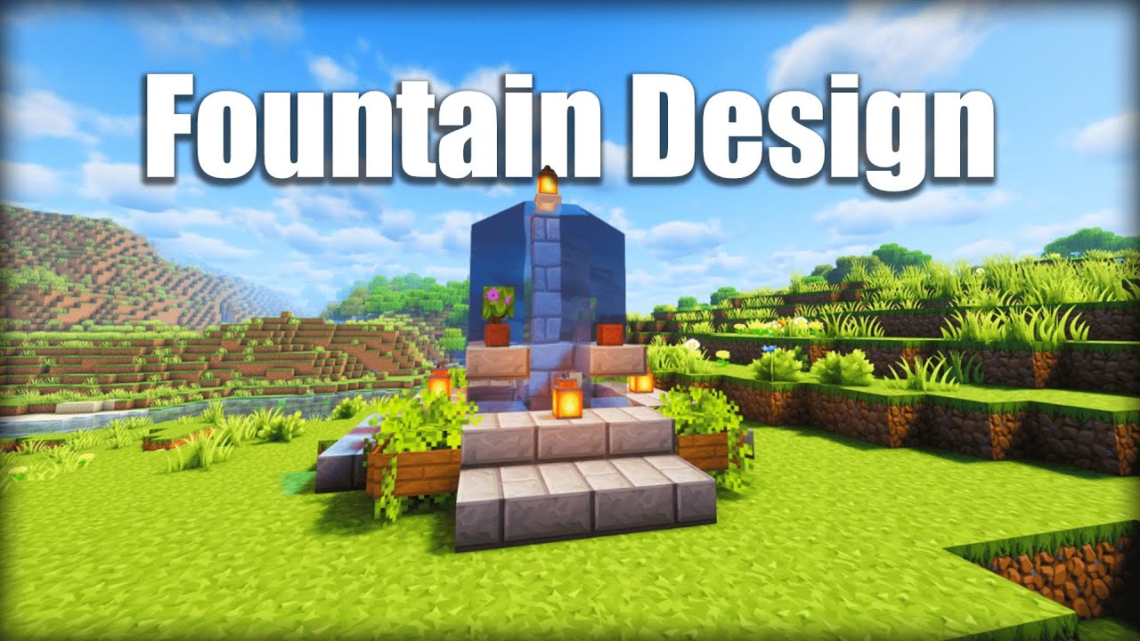 Minecraft Aesthetic Fountain Design Tutorial ⛲🌿 | Easy Stone Brick Build!