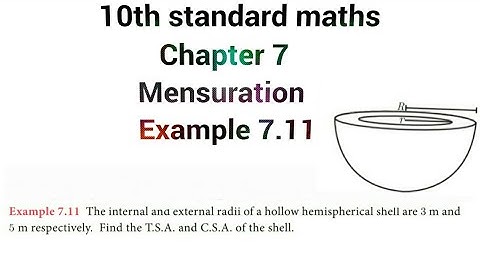 10th standard maths| chapter 7| Mensuration|Example 7.11|TN samacheer