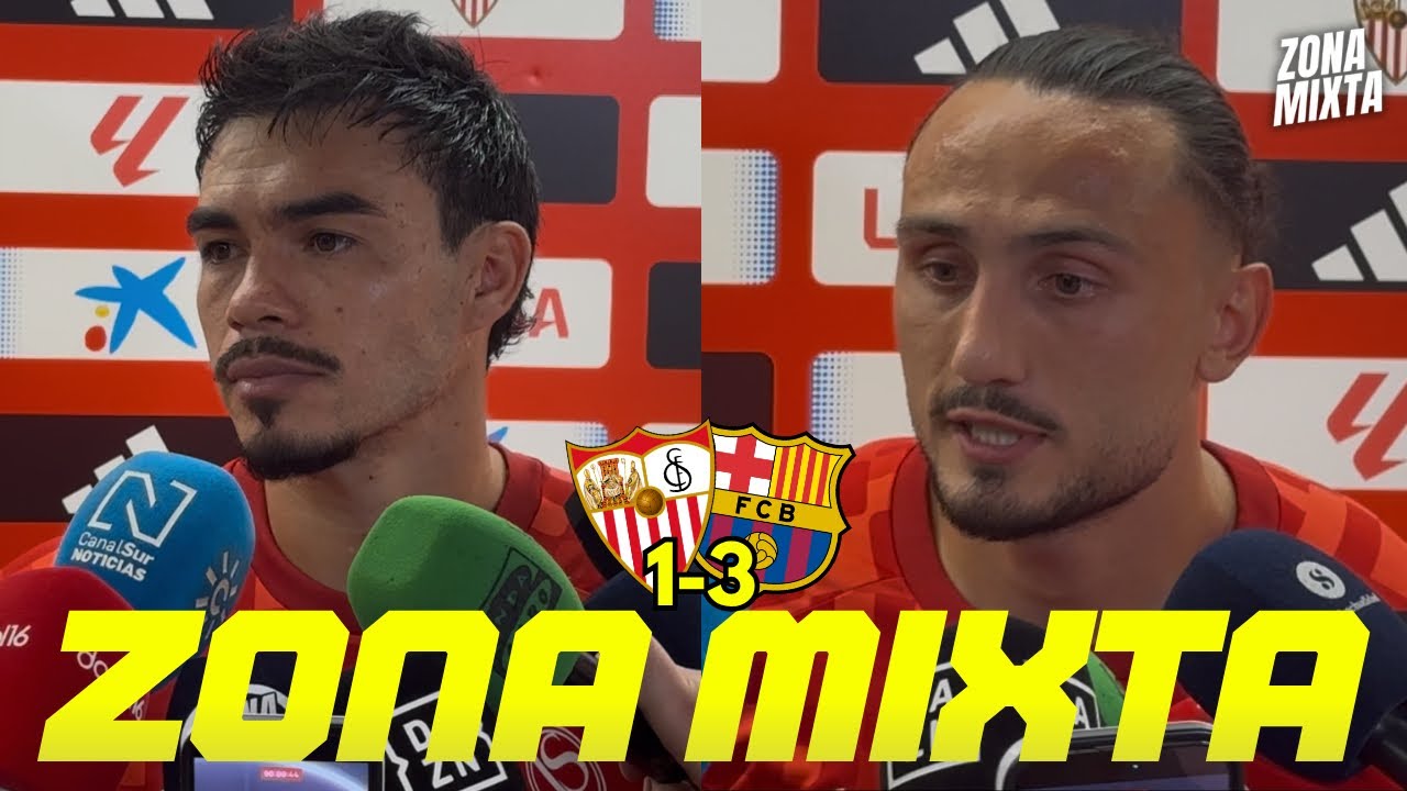 SEVILLA FC 1-3 BARCELONA FC | GABRIEL SUAZO y KOCHORASHVILI en Zona Mixta