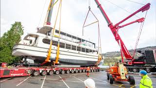 The 'soft launch' of MV Swift into Lake Windermere screenshot 4