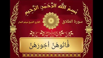 سورة الطلاق القراء الشيخ ميثم التمار