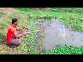 Unique Best Hook Fishing Video 2024 | Traditional Boy Catching Big fish With Hook in pond