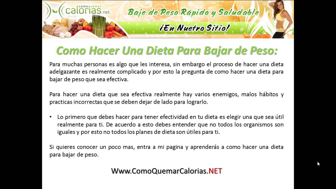 [Como Hacer Una Dieta Para Bajar de Peso] Como Hacer Una Dieta Para Bajar de Peso Eficaz como perder peso em 1 mes