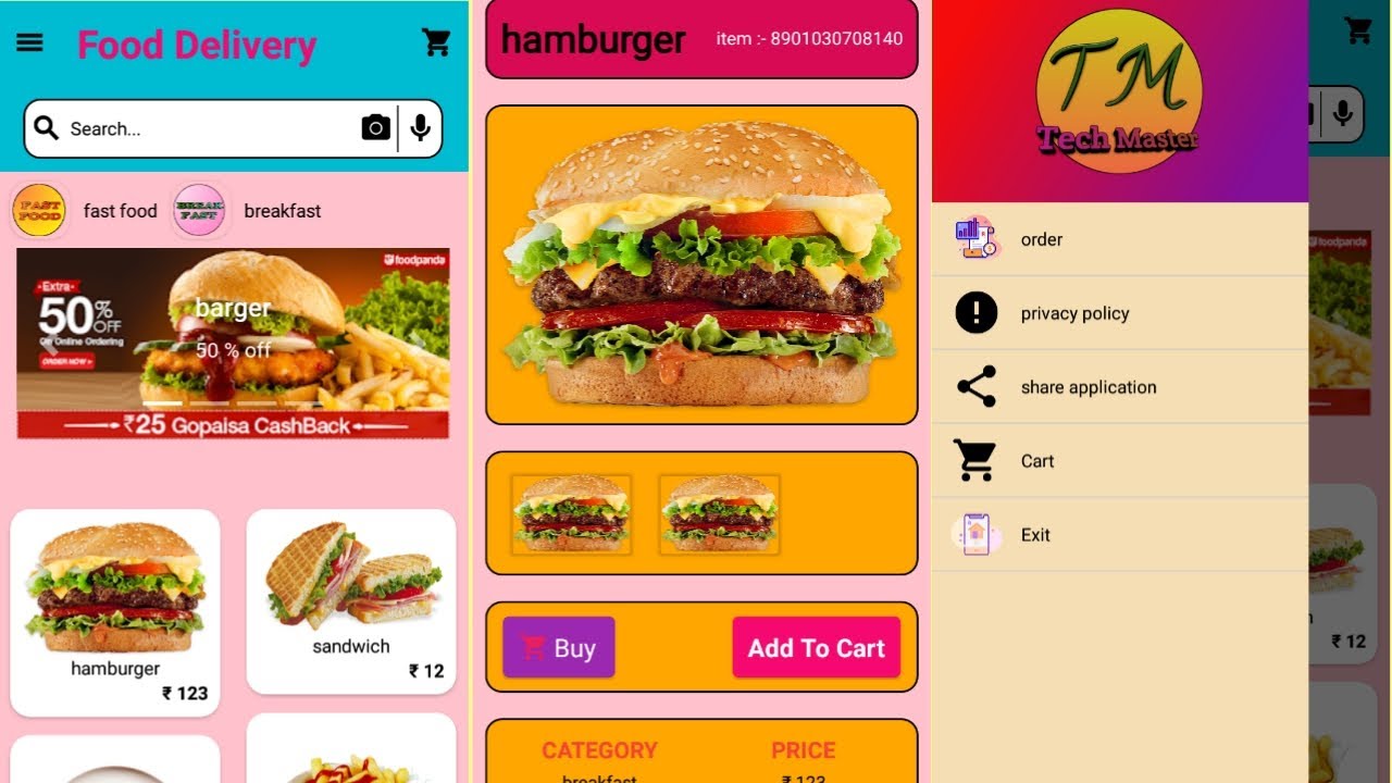 e commerce app aia file | food delivery app aia file