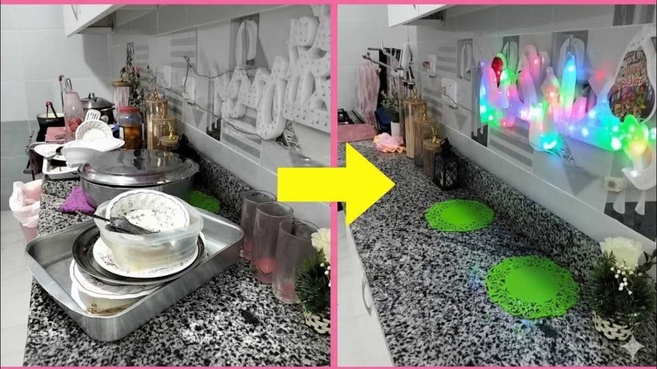 وداعاً للكسل 💪 اقوى روتين تنظيف للمطبخ 🧼🧽👍