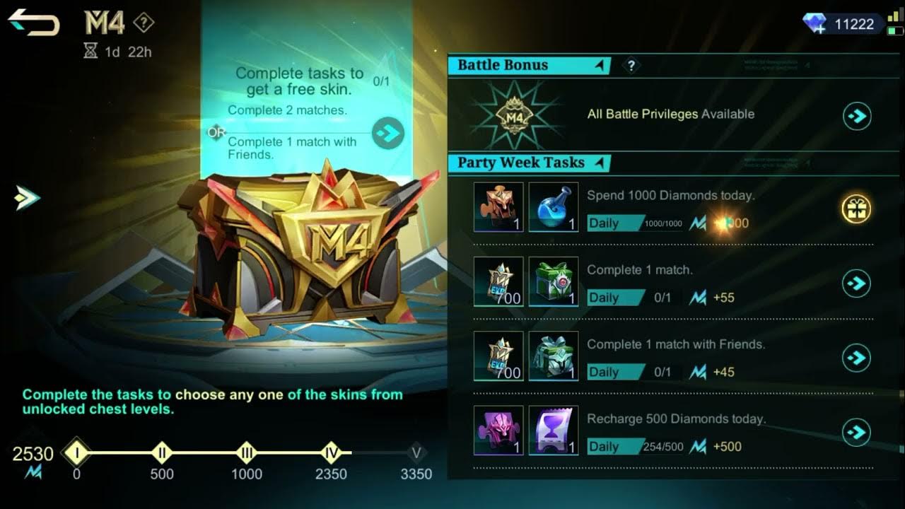 MLBB Lv. 5 Chest Free Epic Skin M4 YouTube