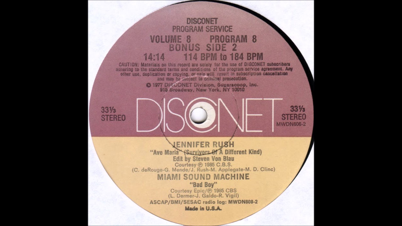 Miami Sound Machine with Gloria Estefan - Bad Boy 12