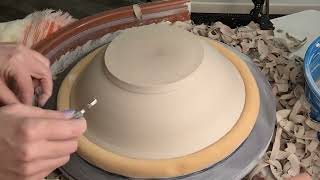 Pottery Tutorial- Trimming a Foot on a Large Bowl