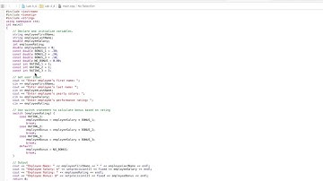C++ Programs to Accompany Programming Logic and Design 8th Edition Lab 4-4