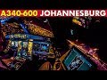 Piloting AIRBUS A340-600 from Johannesburg