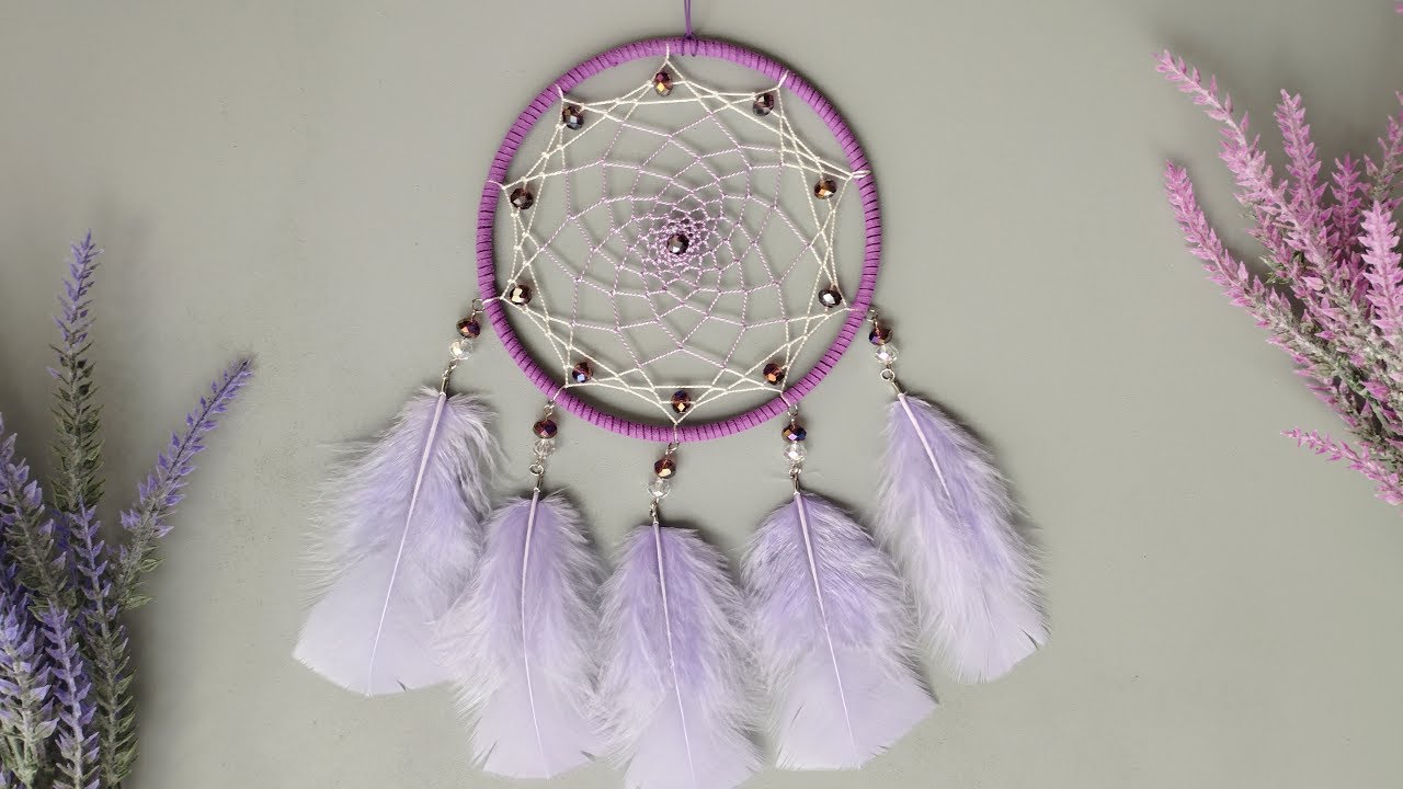 COMO HACER UN ATRAPASUEÑOS 💜HOW TO MAKE A DREAMCATCHER AT HOME