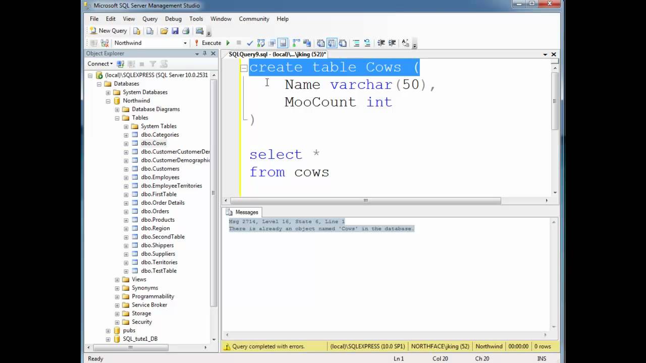 SQL Creating Tables (Basics) - YouTube