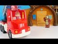 Masha works as a firefighter rescuer - Masha puts out a fire - Fire Truck, Masha Toys for Kids