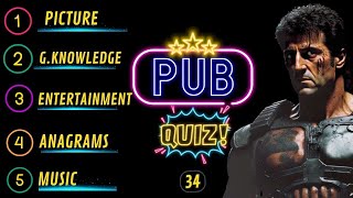 Virtual Pub Quiz Showdown: Test Your Knowledge! Pub Quiz 5 Rounds. No 34