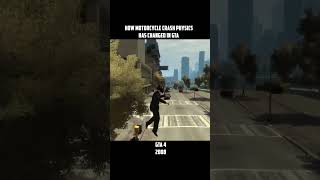 How moto crash physics has changed in GTA #gta #gtavicecity #gtasanandreas #gta4 #gta5  #retrogaming