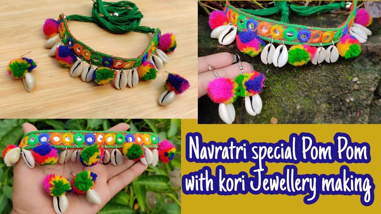 Pom Pom Jewellery Making/Navratri special Handmade Jewellery/DIY Pom