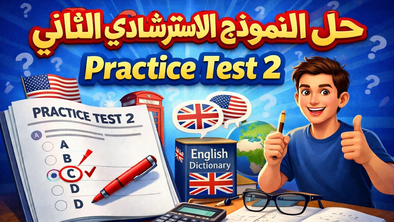 حل النموذج الاسترشادي الثاني لغة انجليزية للصف الثالث الثانوي 2026 نماذج الوزارة 2026