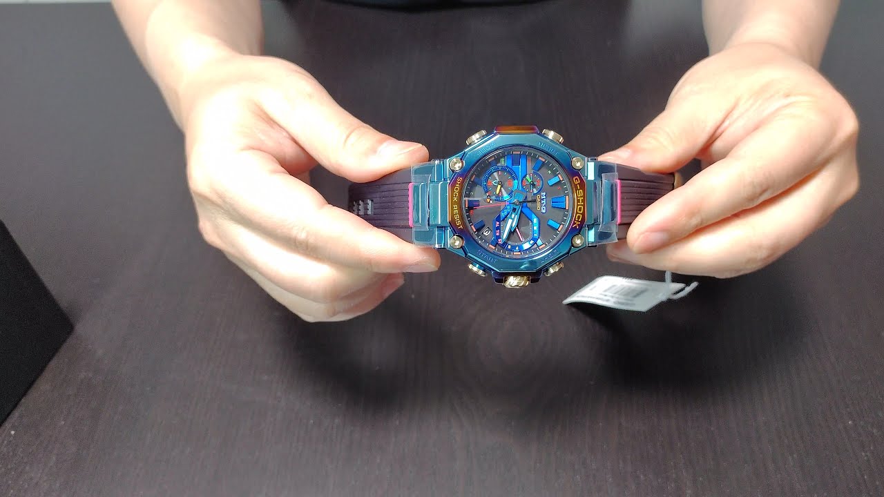 Casio G Shock Blue Phoenix Rainbow Ion Plated Limited Edition Watch Mtg B00ph 2a First Impression Youtube