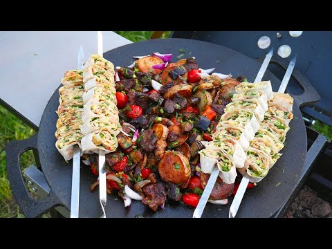 видео: Мясо с картошкой и овощами на садже и закуска вкуснее шашлыка!