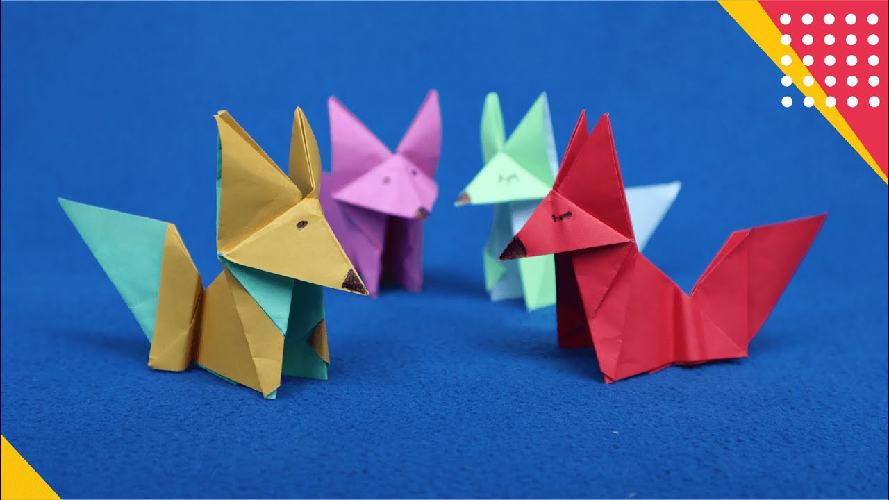 WOW ANIMAL FOX ORIGAMI  CARA MEMBUAT HEWAN  RUBAH LUCU  